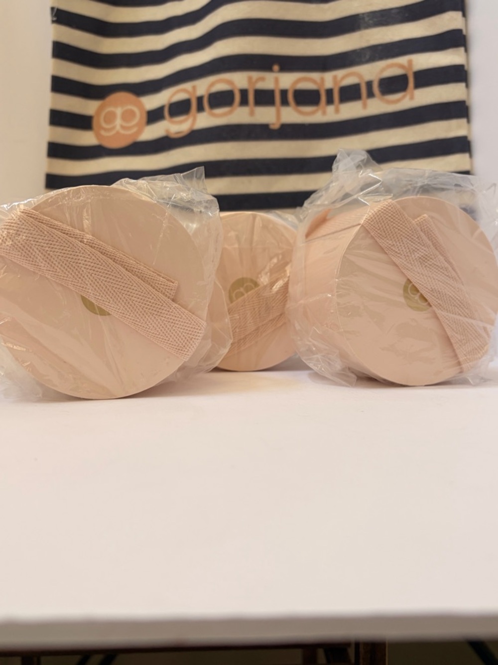 3 Gorjana Round Compact Pouch Trio in Blush Pink